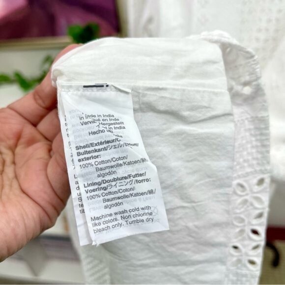 New J.Crew Flutter Sleeve Eyelet Dress in White Size 12 - Picture 12 of 14